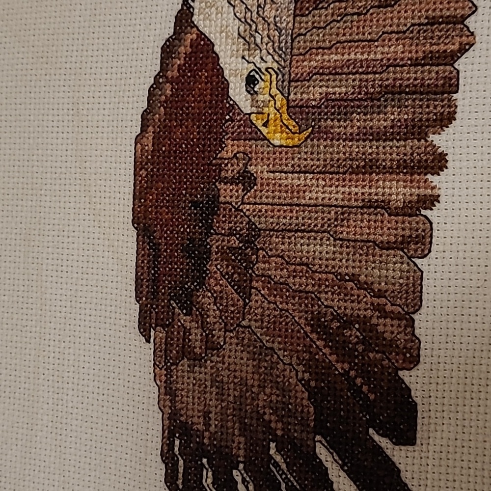 Vintage Flying Eagle Finished Cross Stitch Sampler - Picture 9 of 15